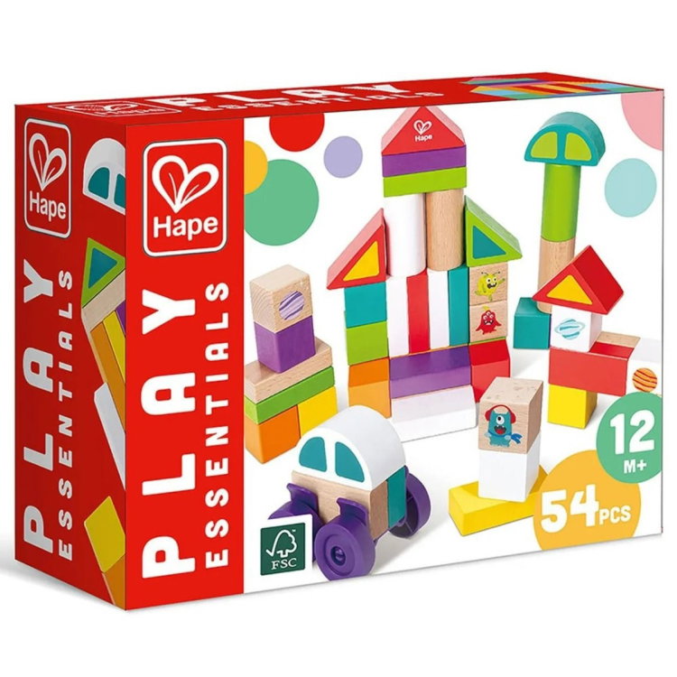 Дървен конструктор Космически чудовища, 50 части, Hape