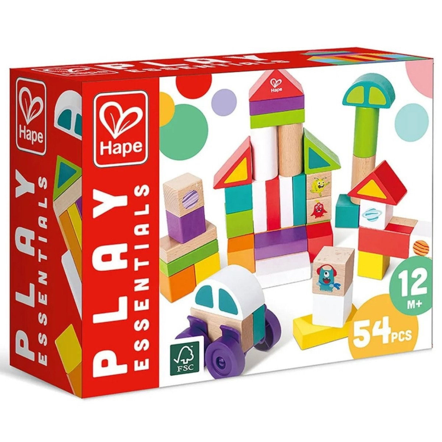 Дървен конструктор Космически чудовища, 50 части, Hape