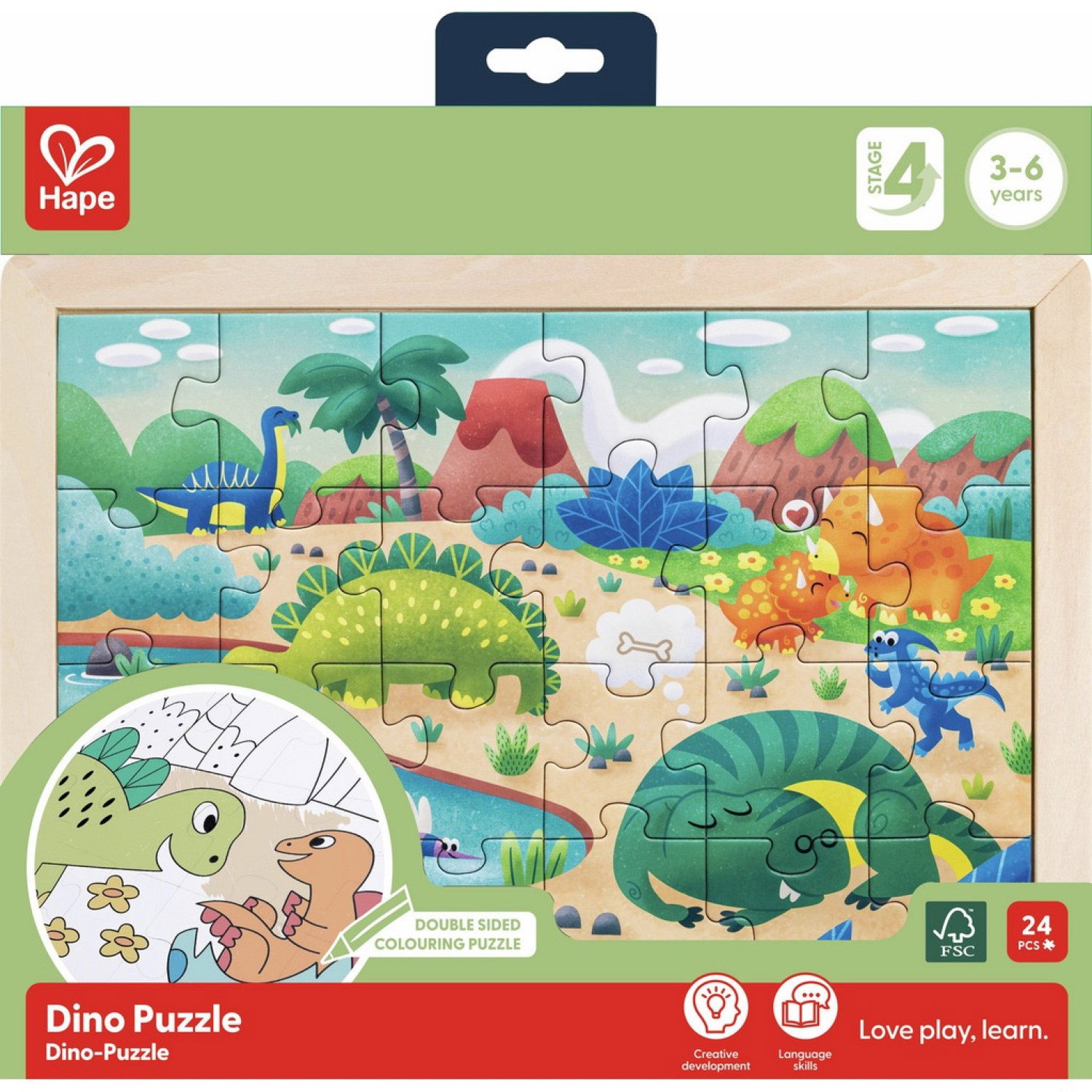 Дървен пъзел Динозаврите, Hape