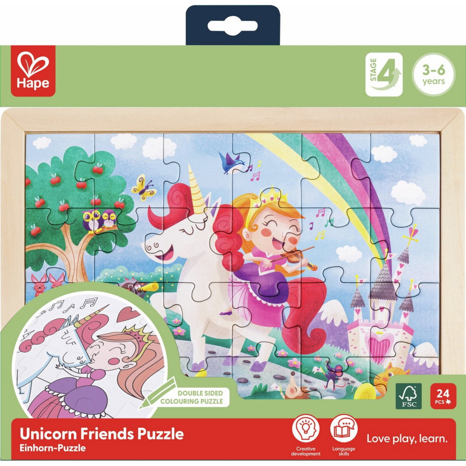 Дървен пъзел Еднорог, Hape