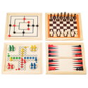 Дървен комплект класически настолни игри