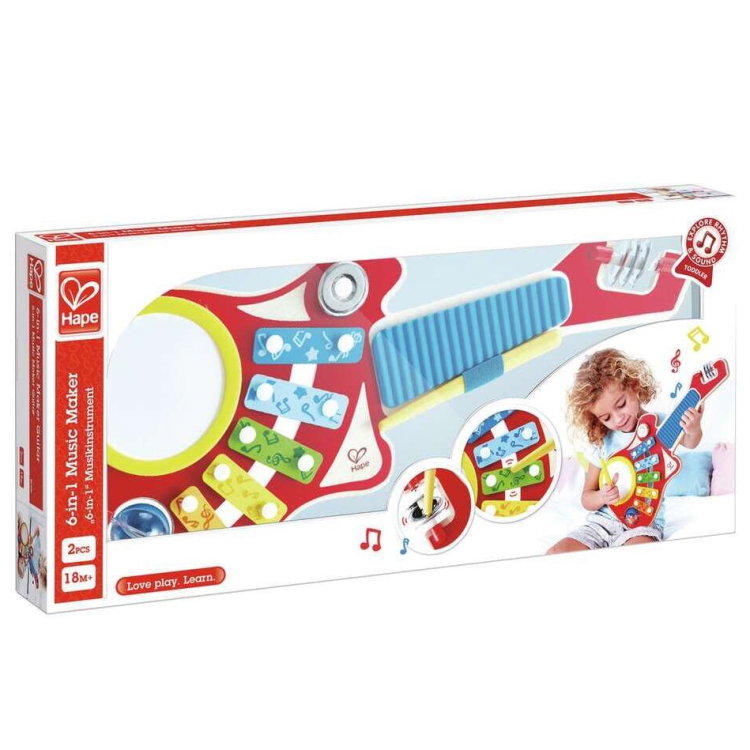 Музикална играчка Китара 6 в 1, Hape