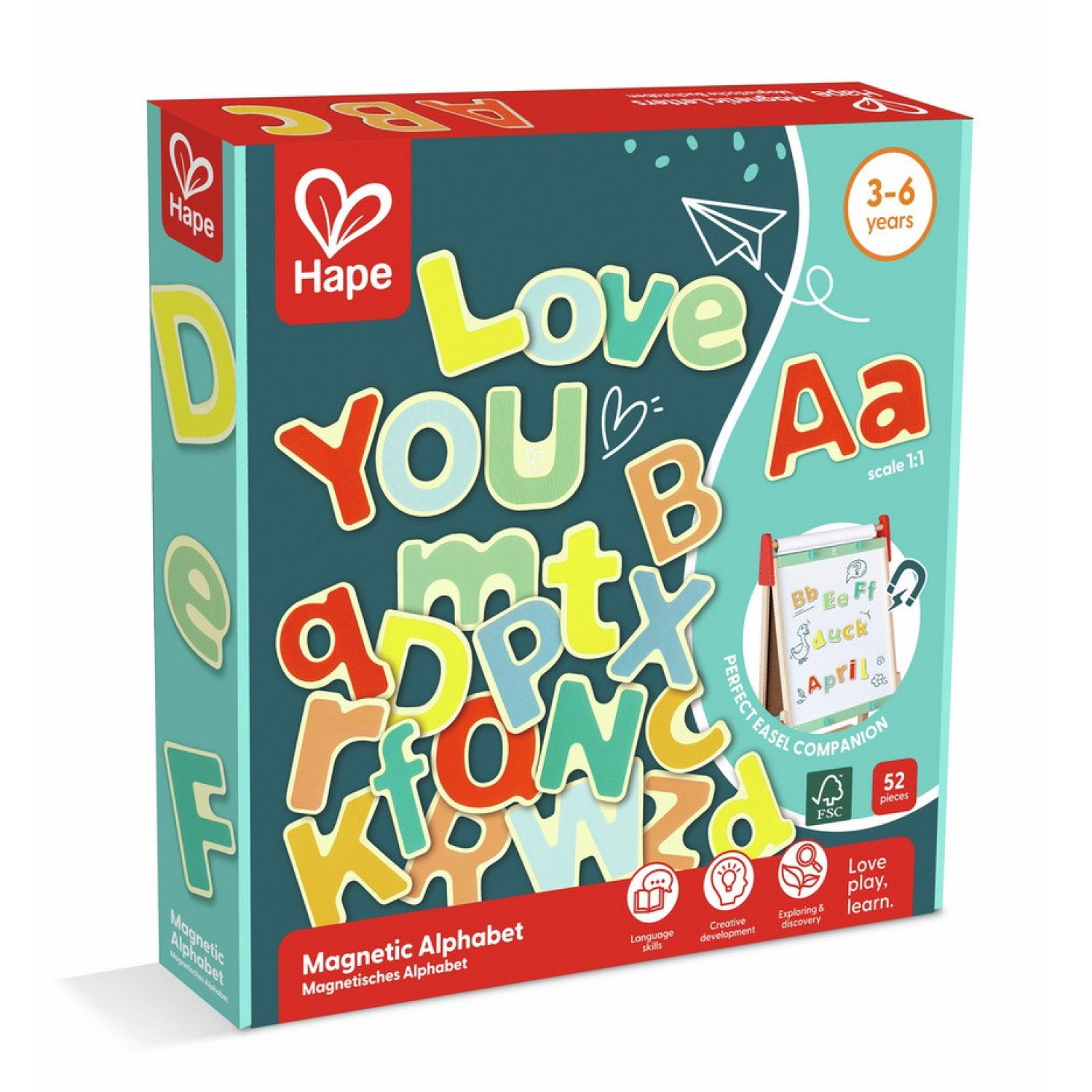 Дървена магнитна азбука, Hape