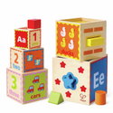 Дървена цветна пирамида - сортер, Hape