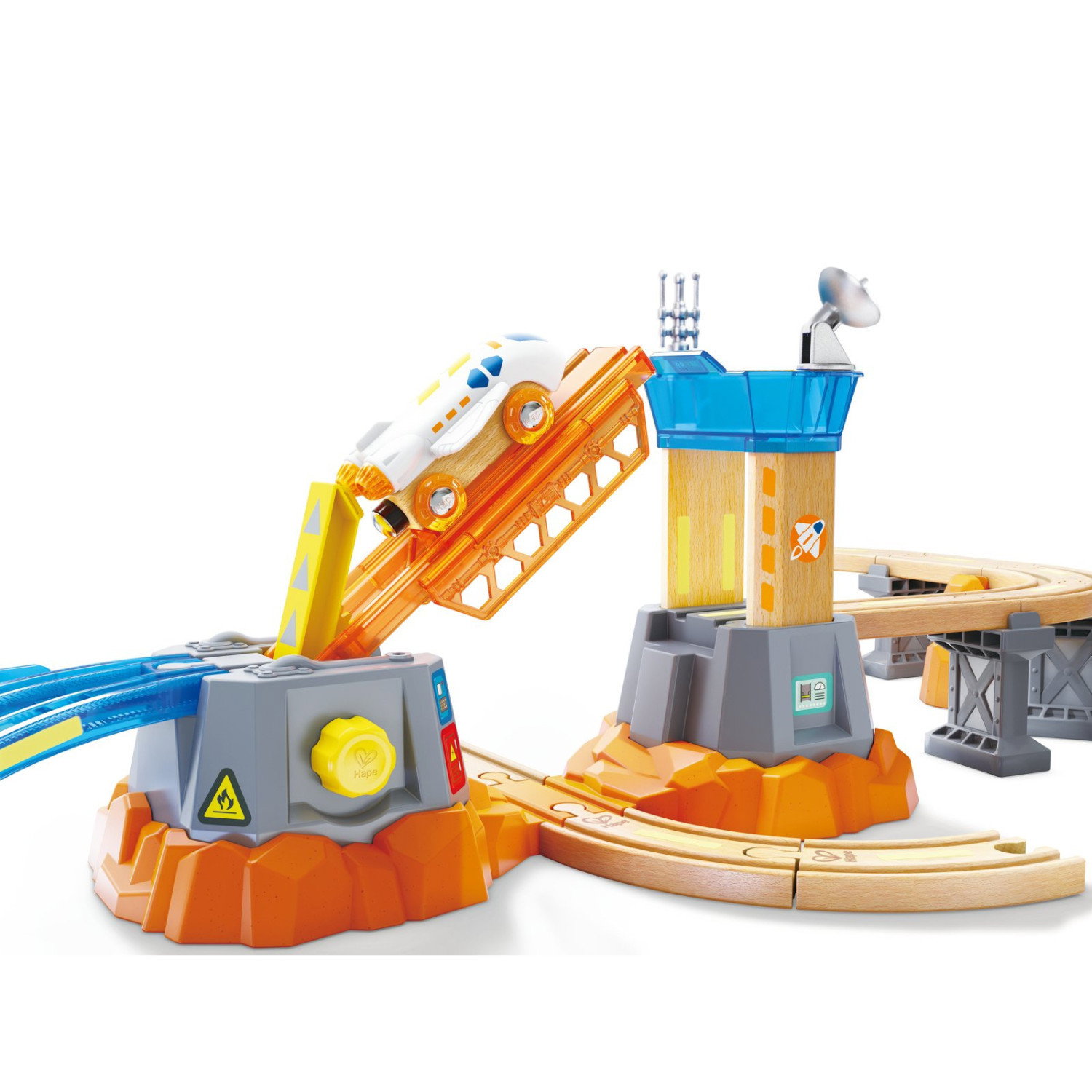 Дървен железопътен комплект Марс, Hape