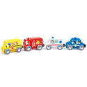 Комплект дървени превозни средства, Hape