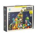 Магнитен конструктор със светещи елементи и животни, 90 части