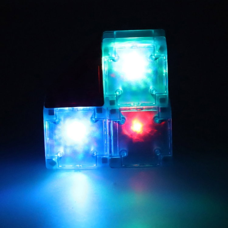 Магнитен 3D конструктор със светещи LED елементи, 64 части