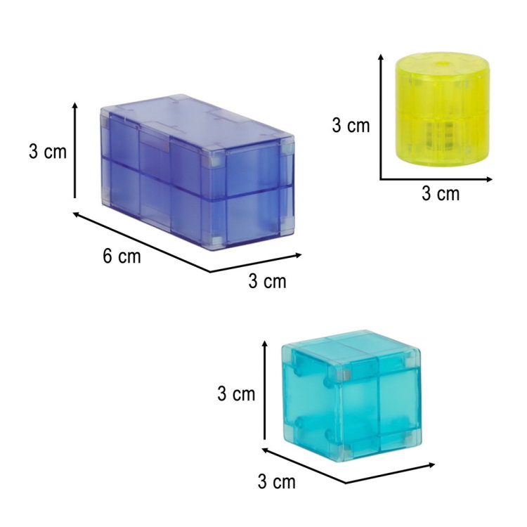 Магнитен 3D конструктор със светещи LED елементи, 64 части
