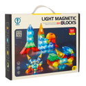 Магнитен 3D конструктор със светещи LED елементи, 64 части