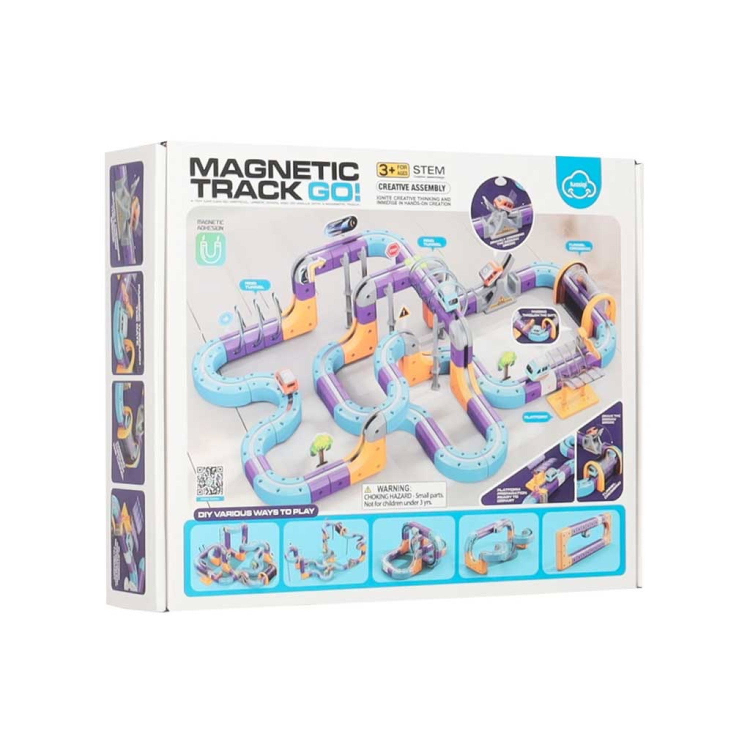 Магнитен конструктор Писта STEM, 127 части