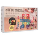 Магнитен конструктор EliFix с тунели – 136 части + светещи топчета