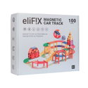 Магнитен конструктор EliFix – състезателна писта с автомобили, 100 части