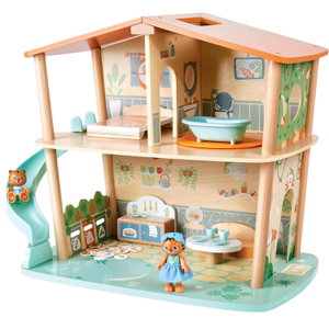 Дървена къща за игра Семейство тигри - 34 части
